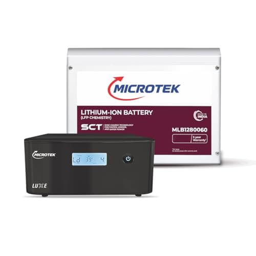Best Overall: Microtek Luxe NEW 1400 12V Pure Sine Wave Inverter 1100VA/825W + 12.8V 100Ah LiFePO4 Lithium Battery with BMS | 4000+ Cycles | Fast Charging Power Backup Combo